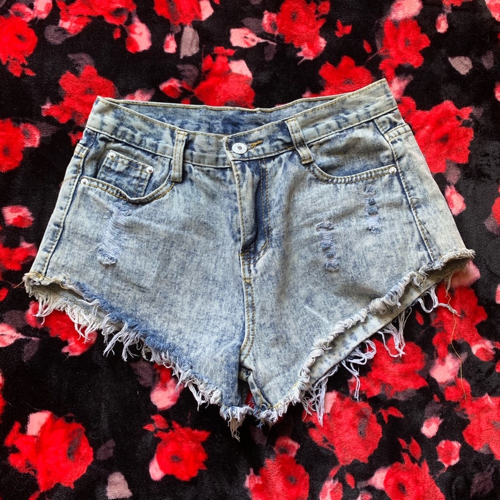 Distressed High Waisted/Rise Shorts